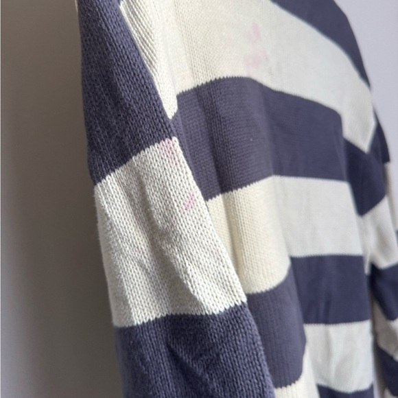 Brandy Melville Navy and White Striped Crewneck knit Sweater - Picture 6 of 6